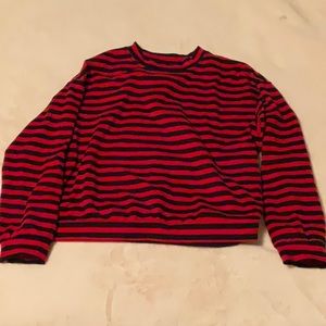 Shein ROMWE Drop Shoulder Striped Pullover Oversized
